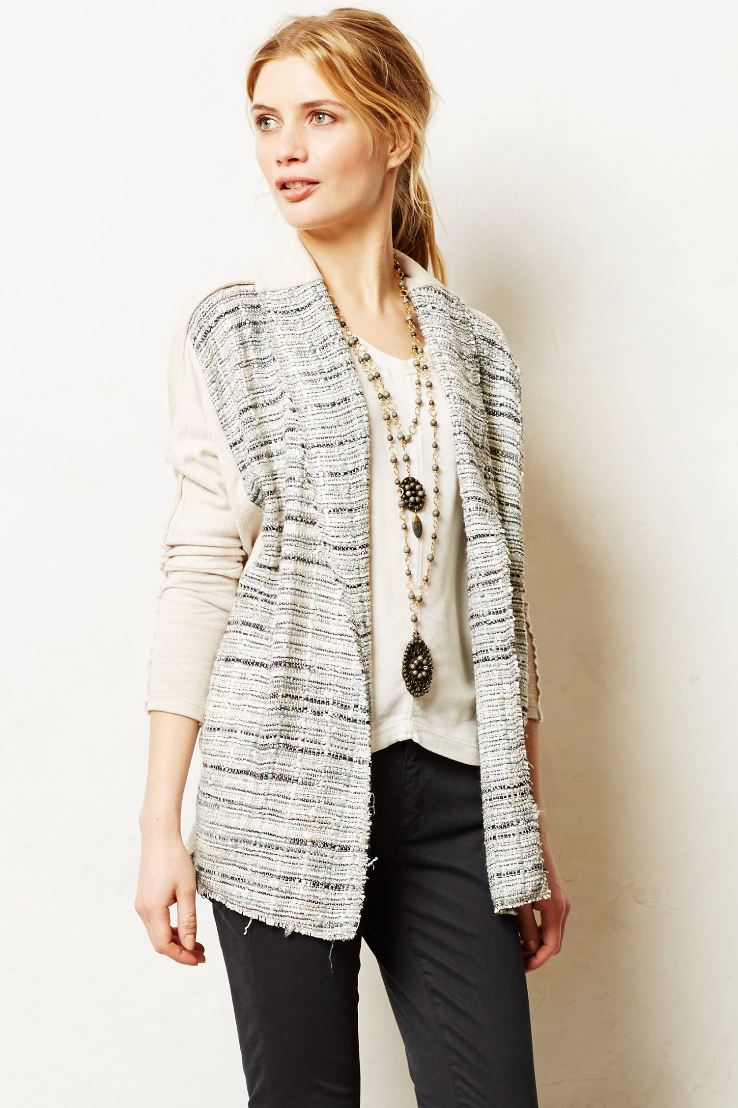 Lyst - Dolan Twinkled Tweed Cardigan in Natural