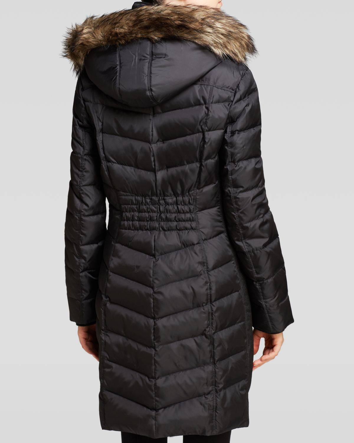 michael kors black taped sleeve coat
