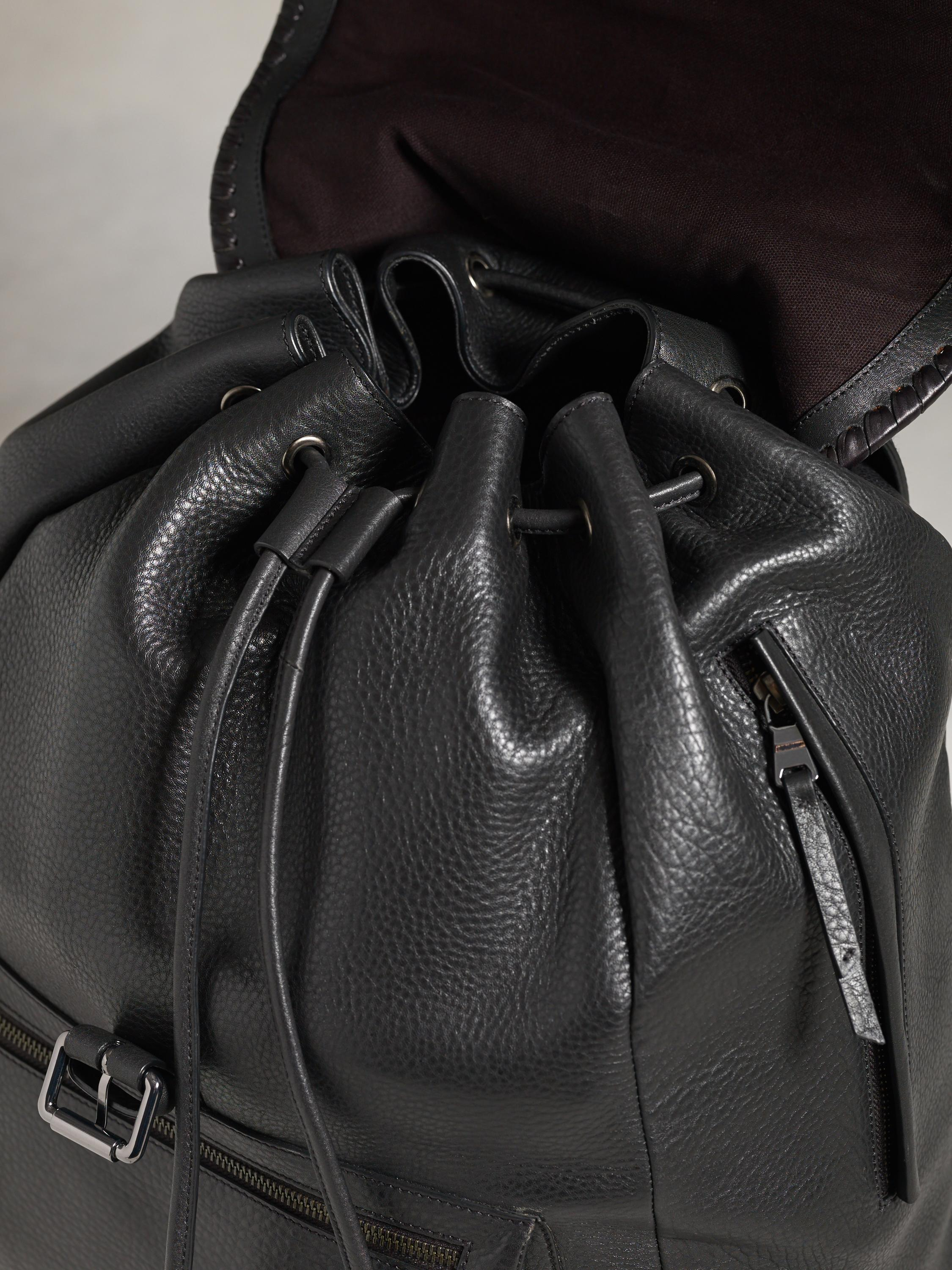 john varvatos leather backpack