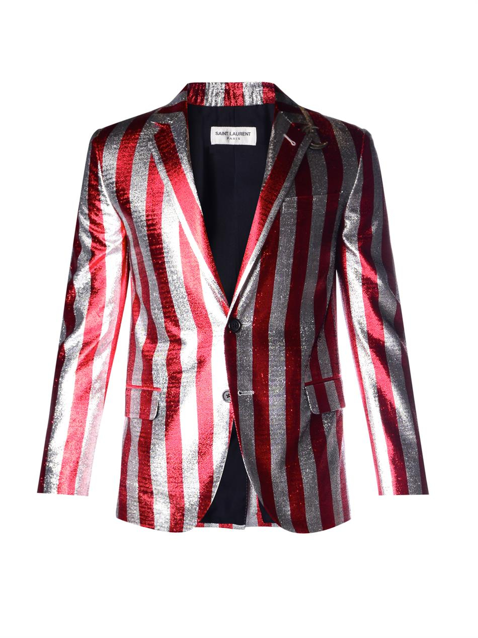 red and silver blazer
