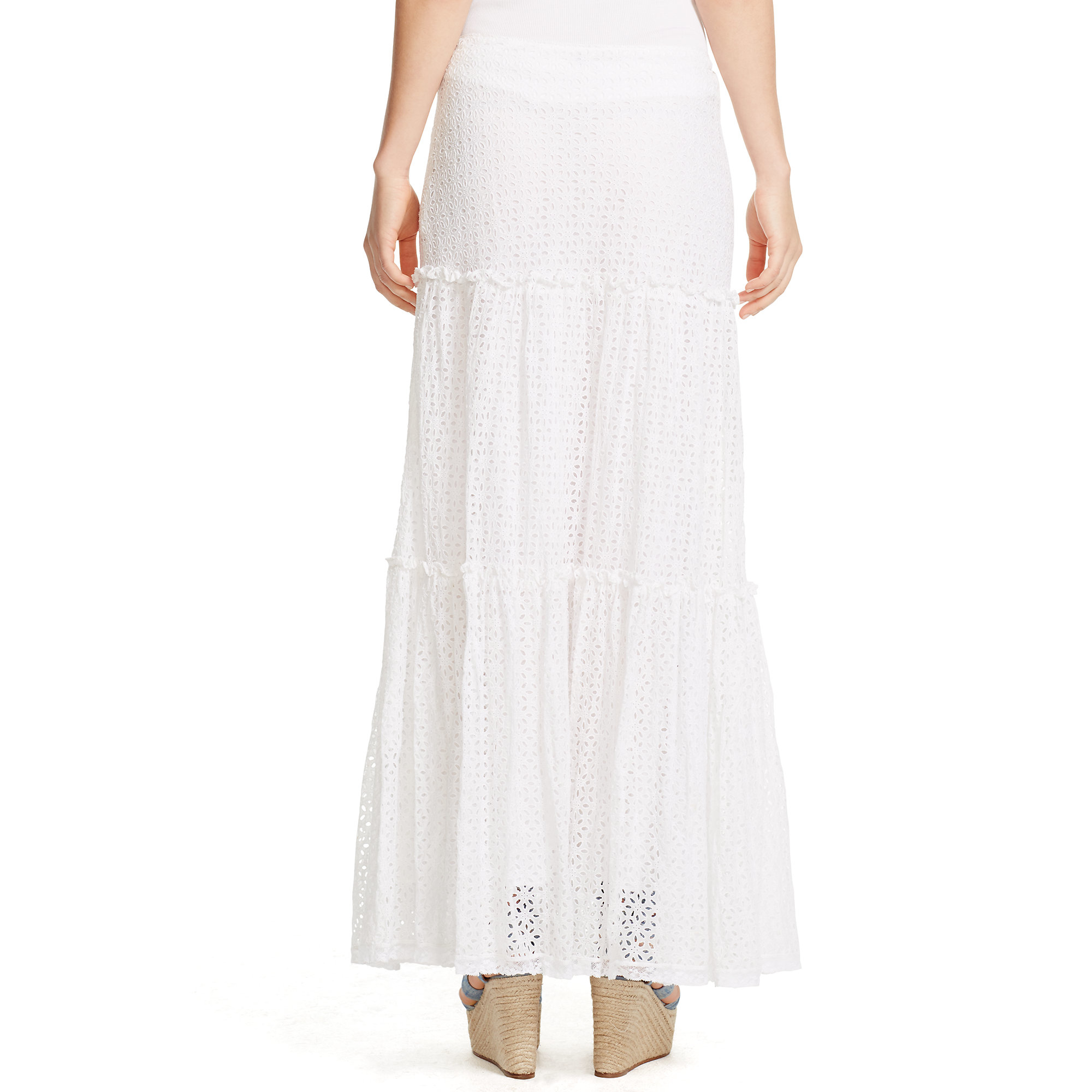 ralph lauren white maxi skirt