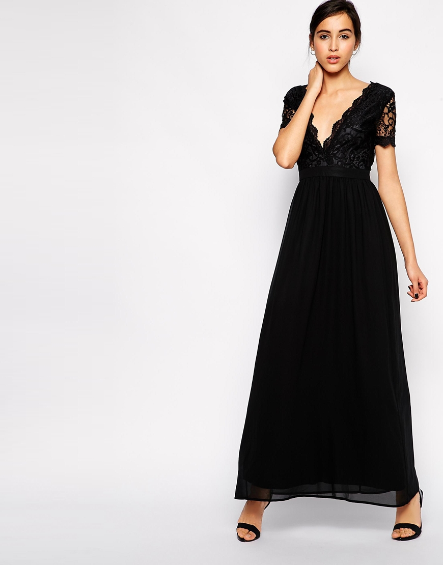 scalloped maxi dress