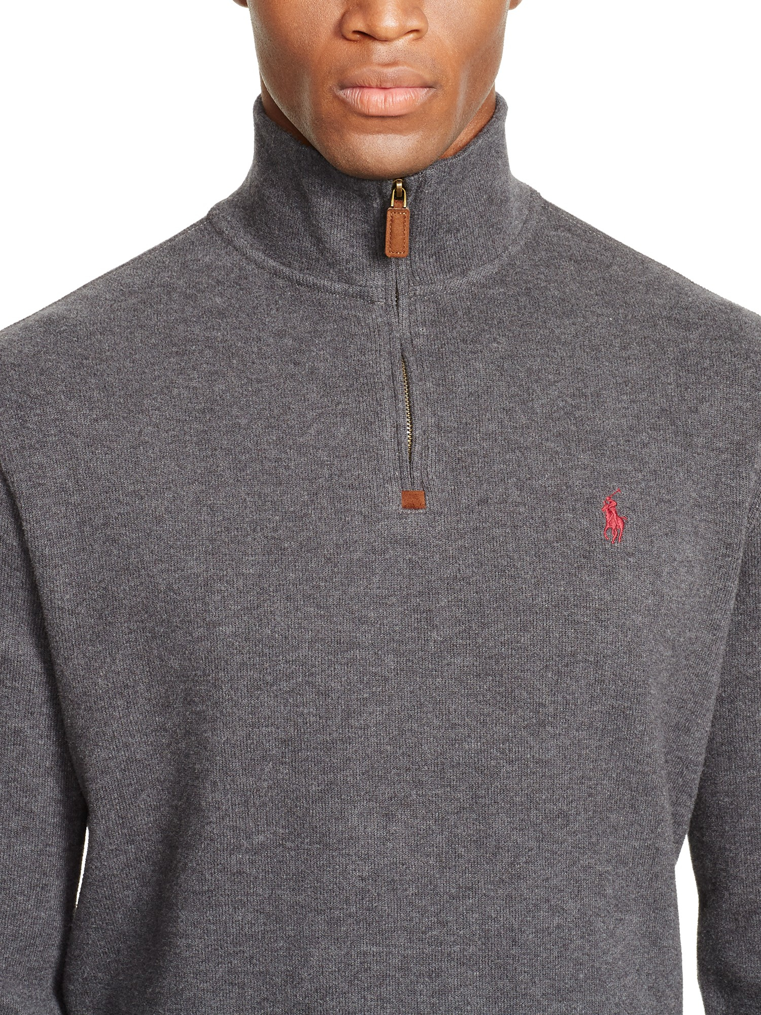 Polo Ralph Lauren Half-zip Jumper in Dark Grey Heather (Grey) for Men - Lyst