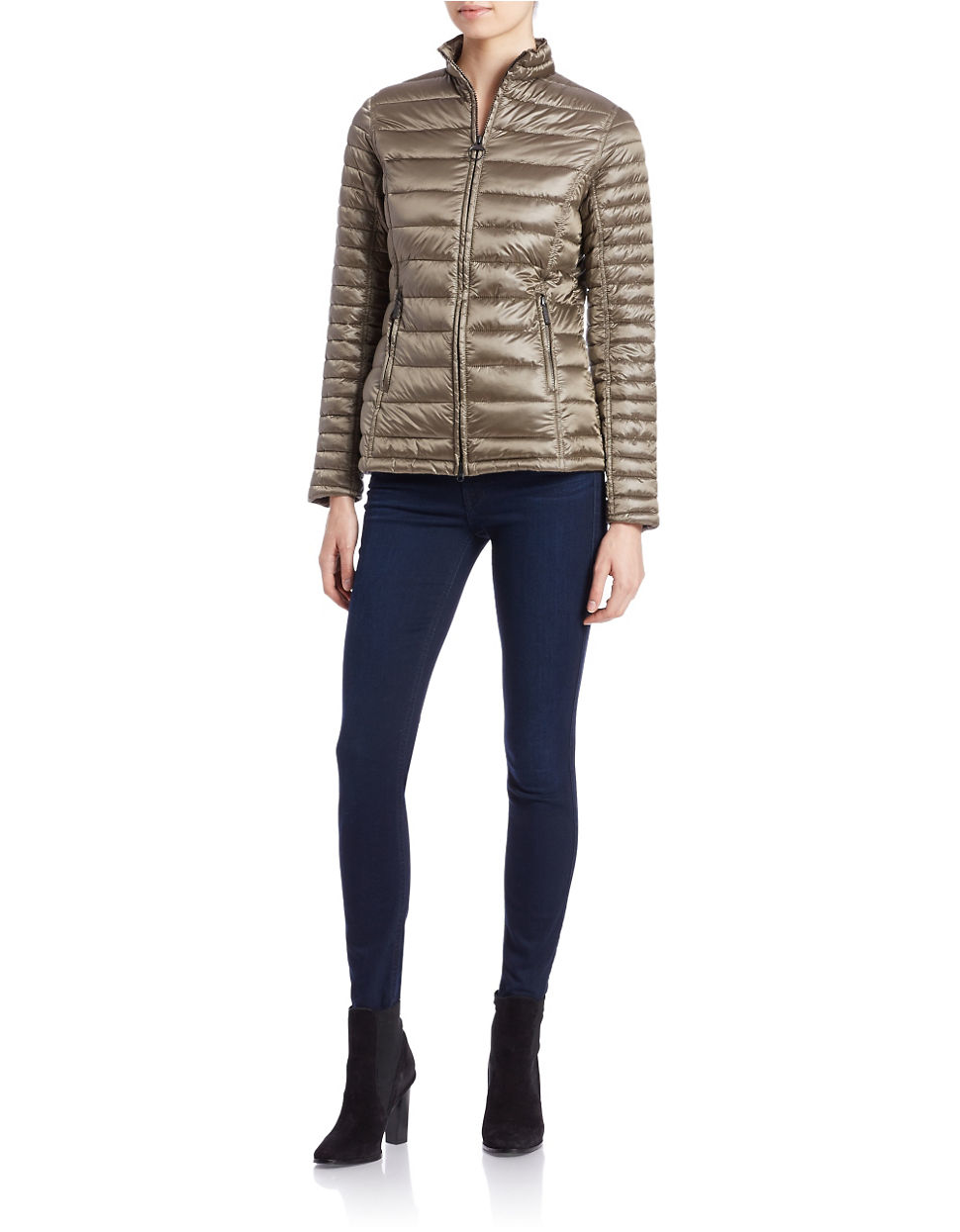 Barbour Packable Puffer Jacket in Brown Lyst