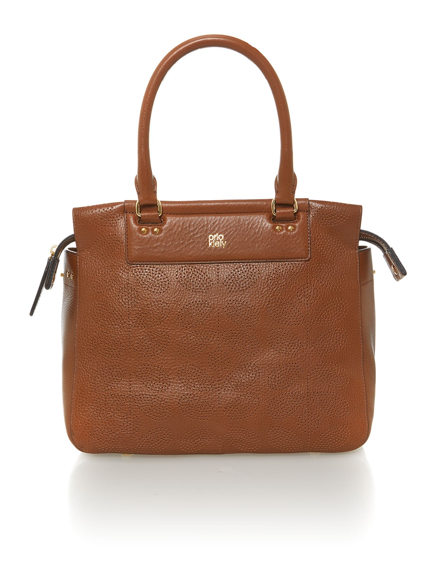 Orla kiely Brown Sixties Stem Punched Ella Tote Bag in Brown Lyst