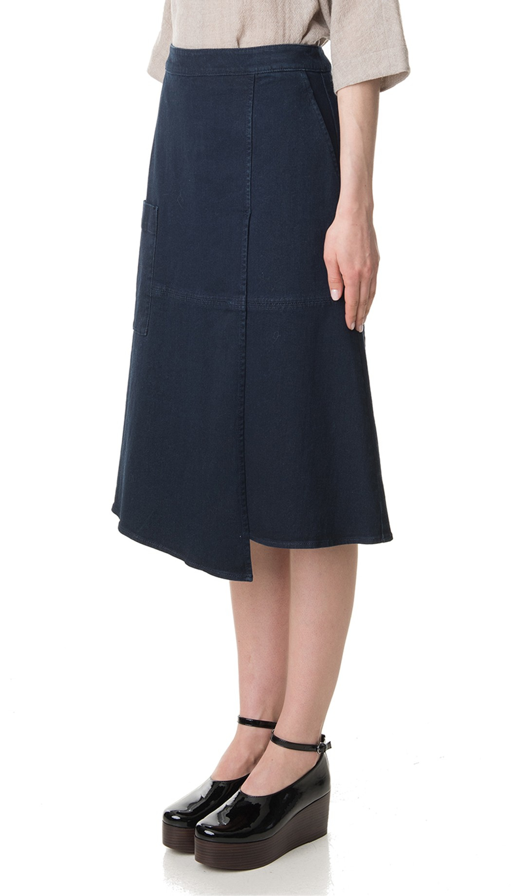 Tibi Denim Wrap Midi Skirt in Indigo (Blue) Lyst