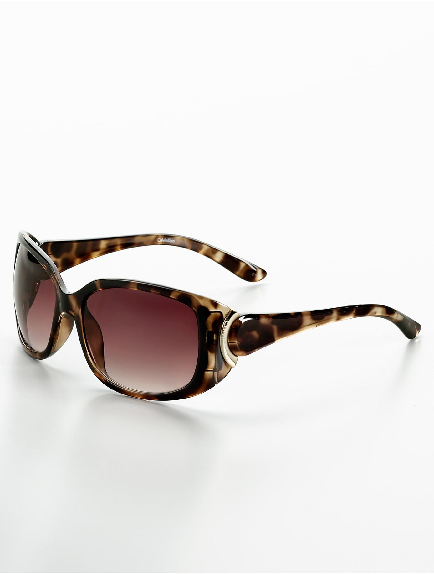 Calvin klein Medium Square Plastic Sunglasses in Brown Lyst