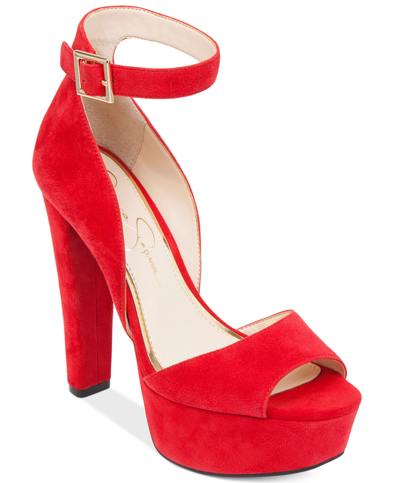 Jessica Simpson Athens Two-piece Platform Sandals in Red - Lyst