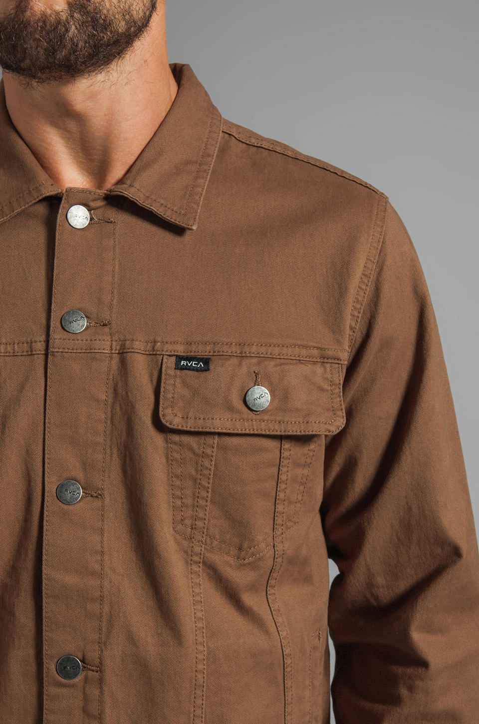 RVCA Jeano Denim Jacket in Tan in Brown for Men Lyst