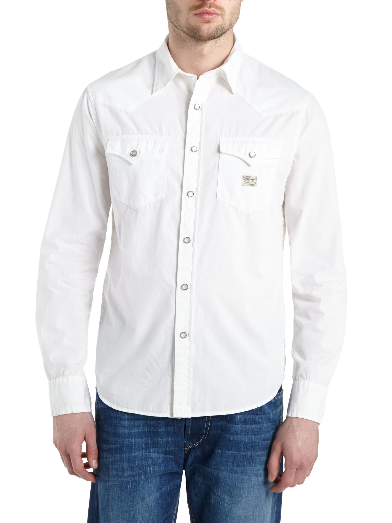 Denim & supply ralph lauren Long Sleeve Western Shirt in White for Men ...