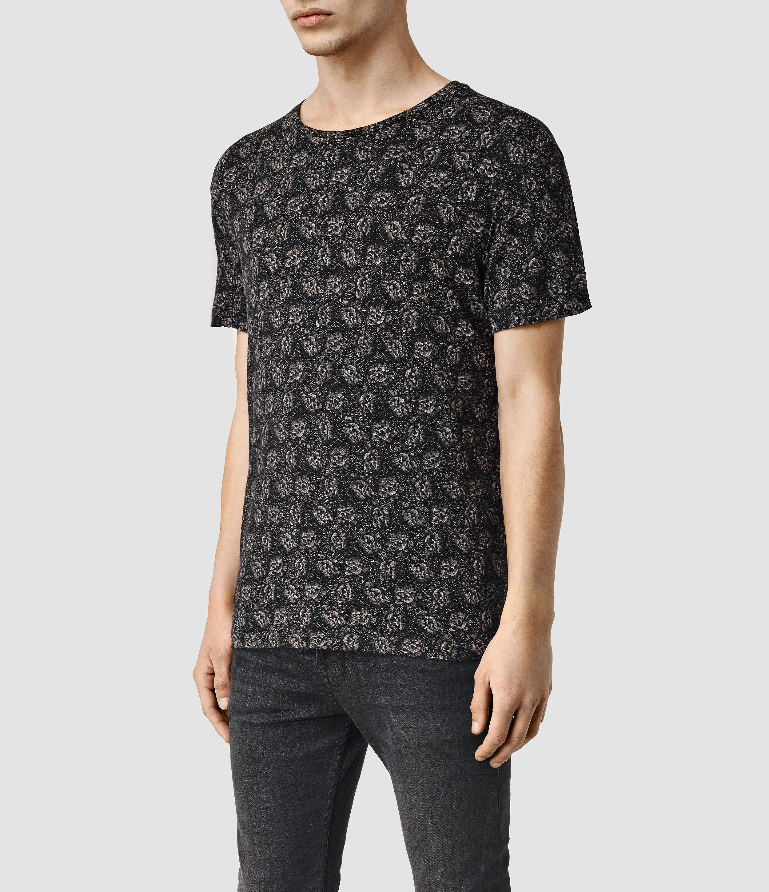 Lyst - AllSaints Opium Crew Neck Floral T-shirt in Black for Men