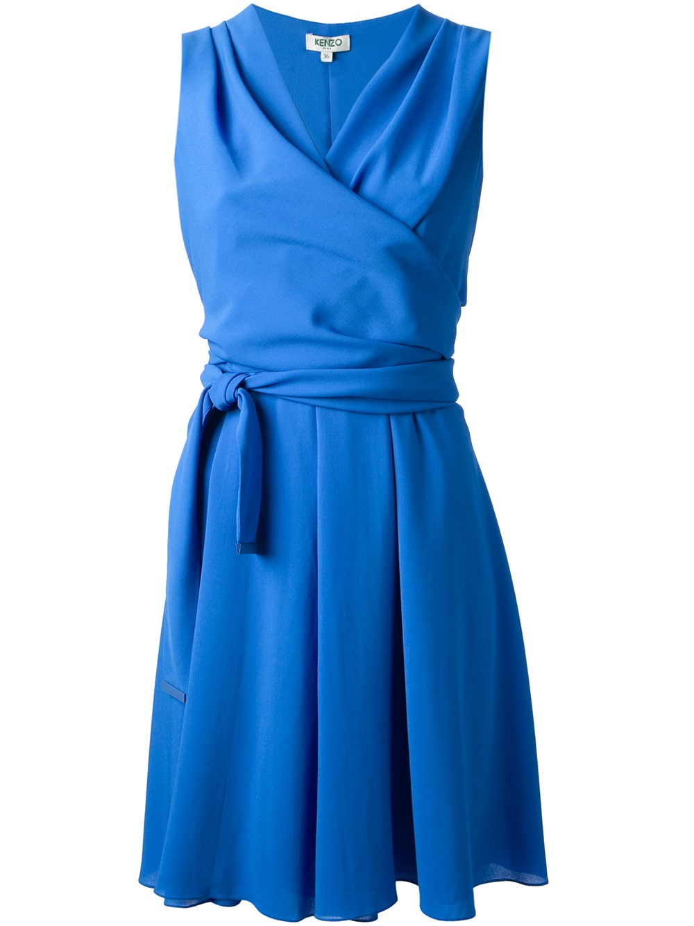 blue wrap around dress
