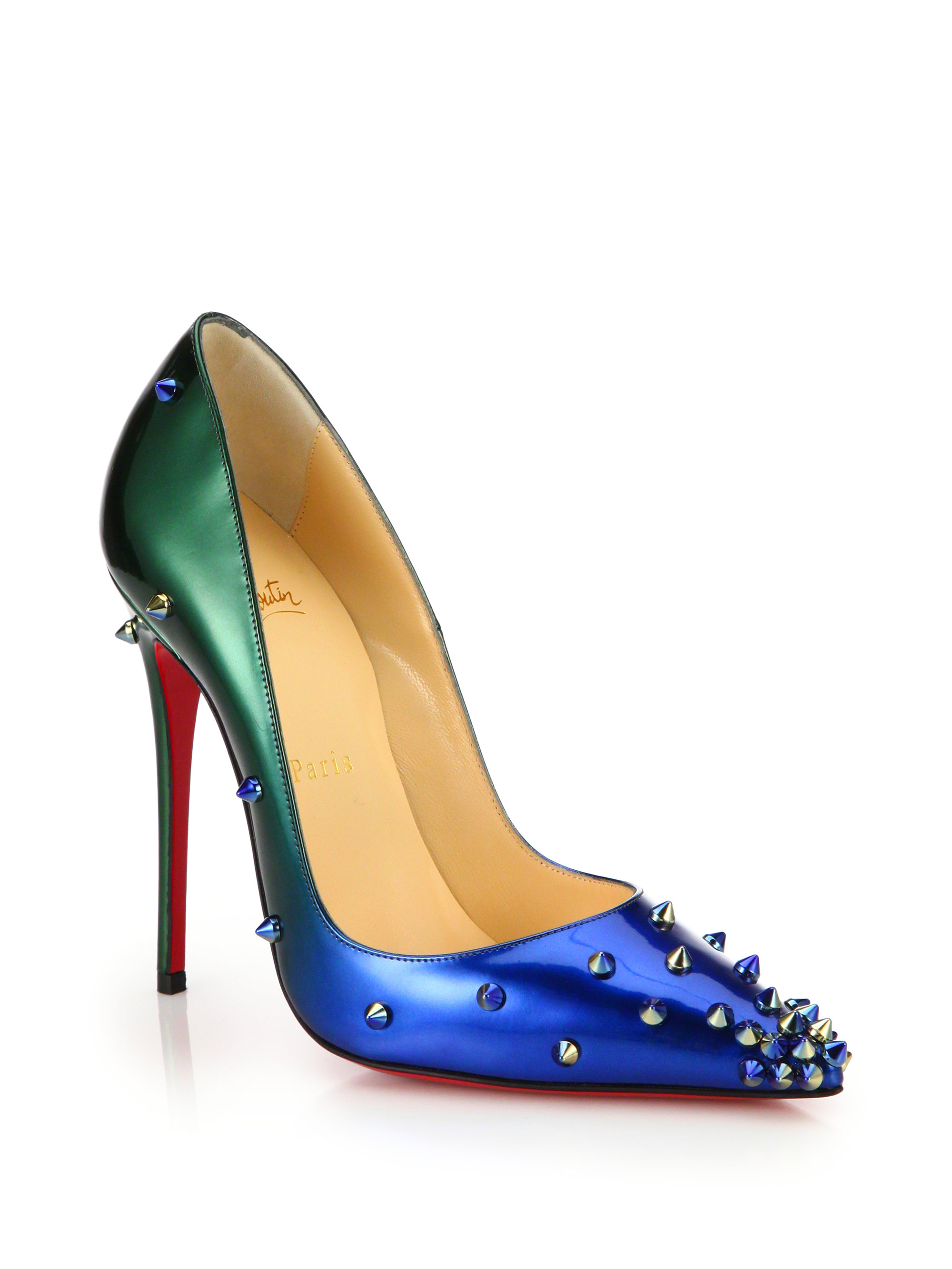 blue and green pumps