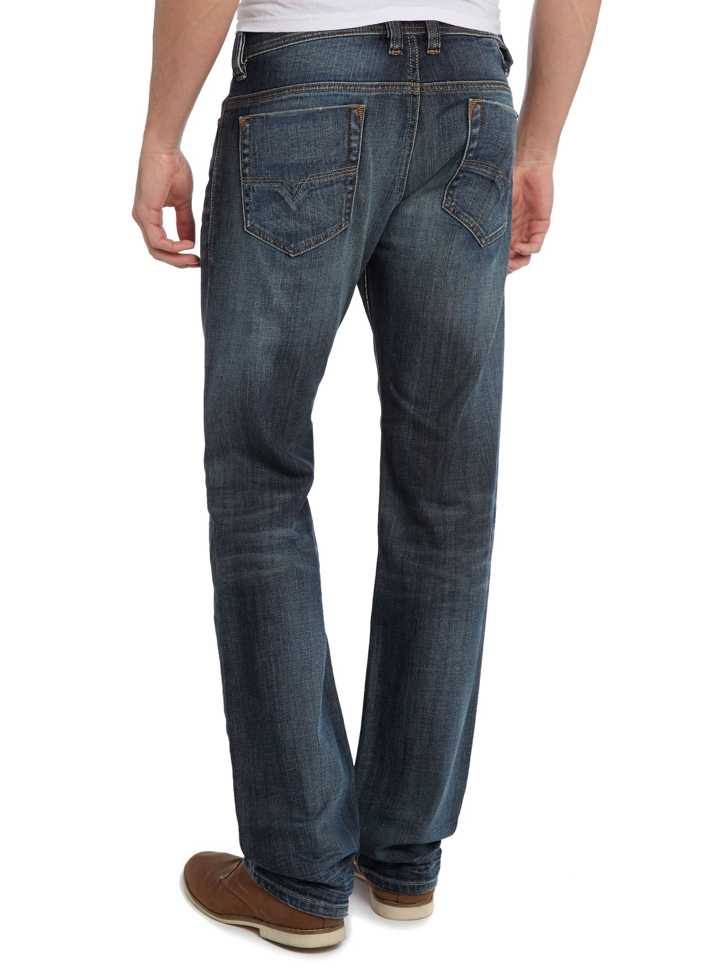 Diesel Safado 885k Straight Leg Dark Grey Wash Jean in Blue for Men | Lyst