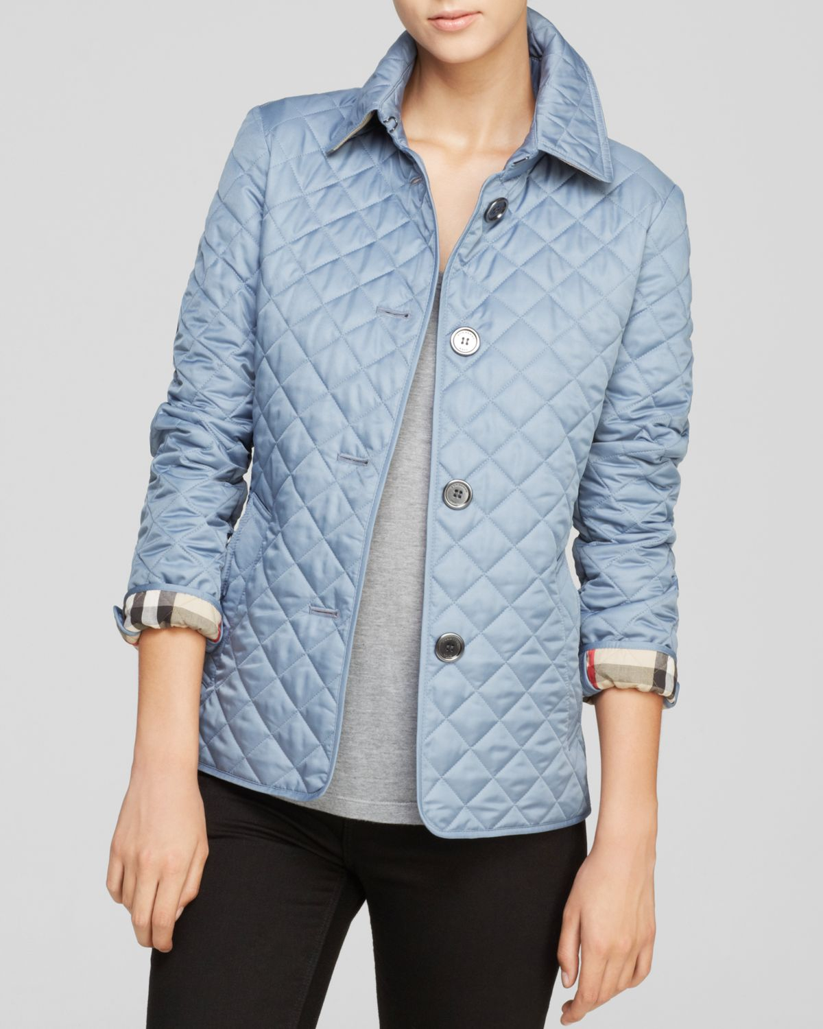 Burberry Brit Diamond Quilted Jacket in Slate Blue (Blue) | Lyst