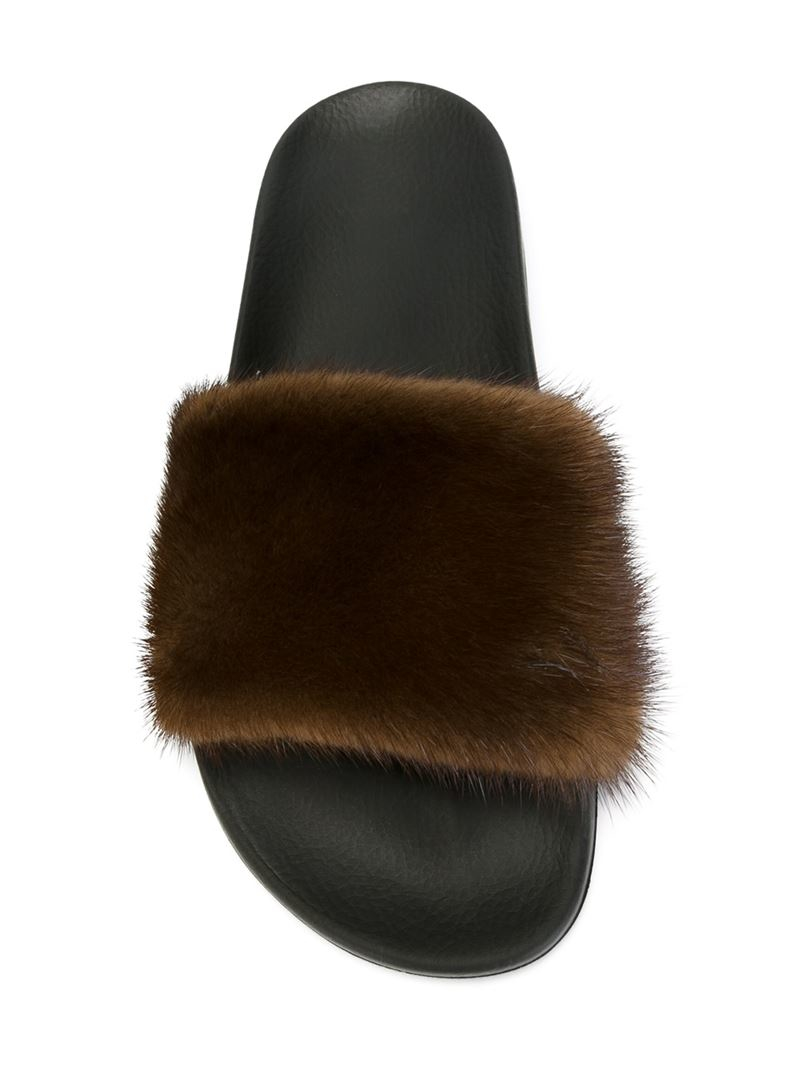 Givenchy women's mink fur & rubber slides sales