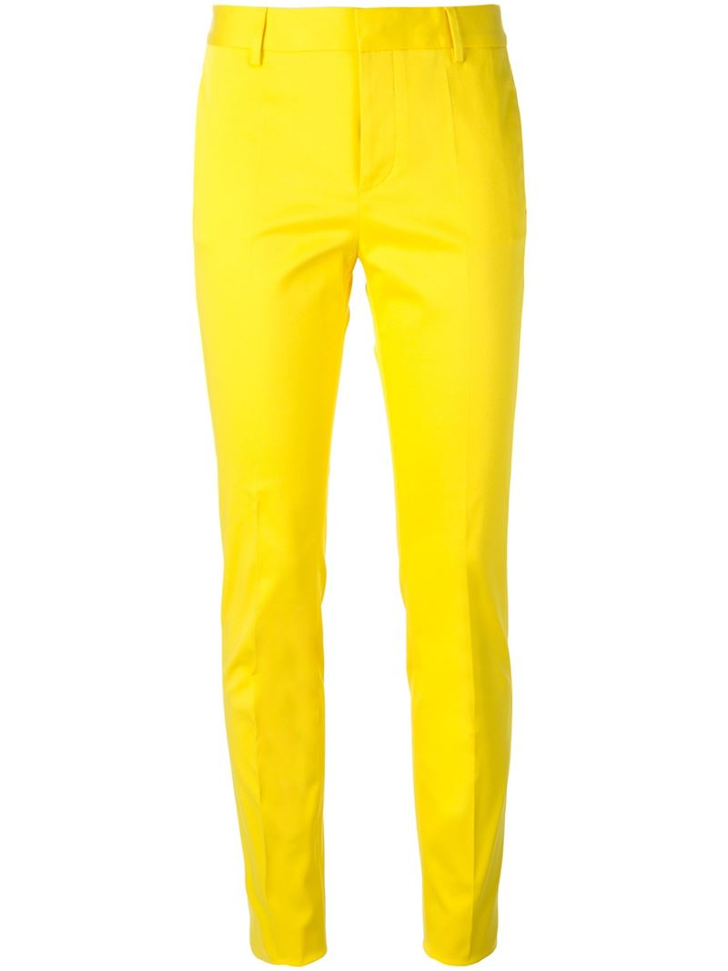 yellow plaid trousers