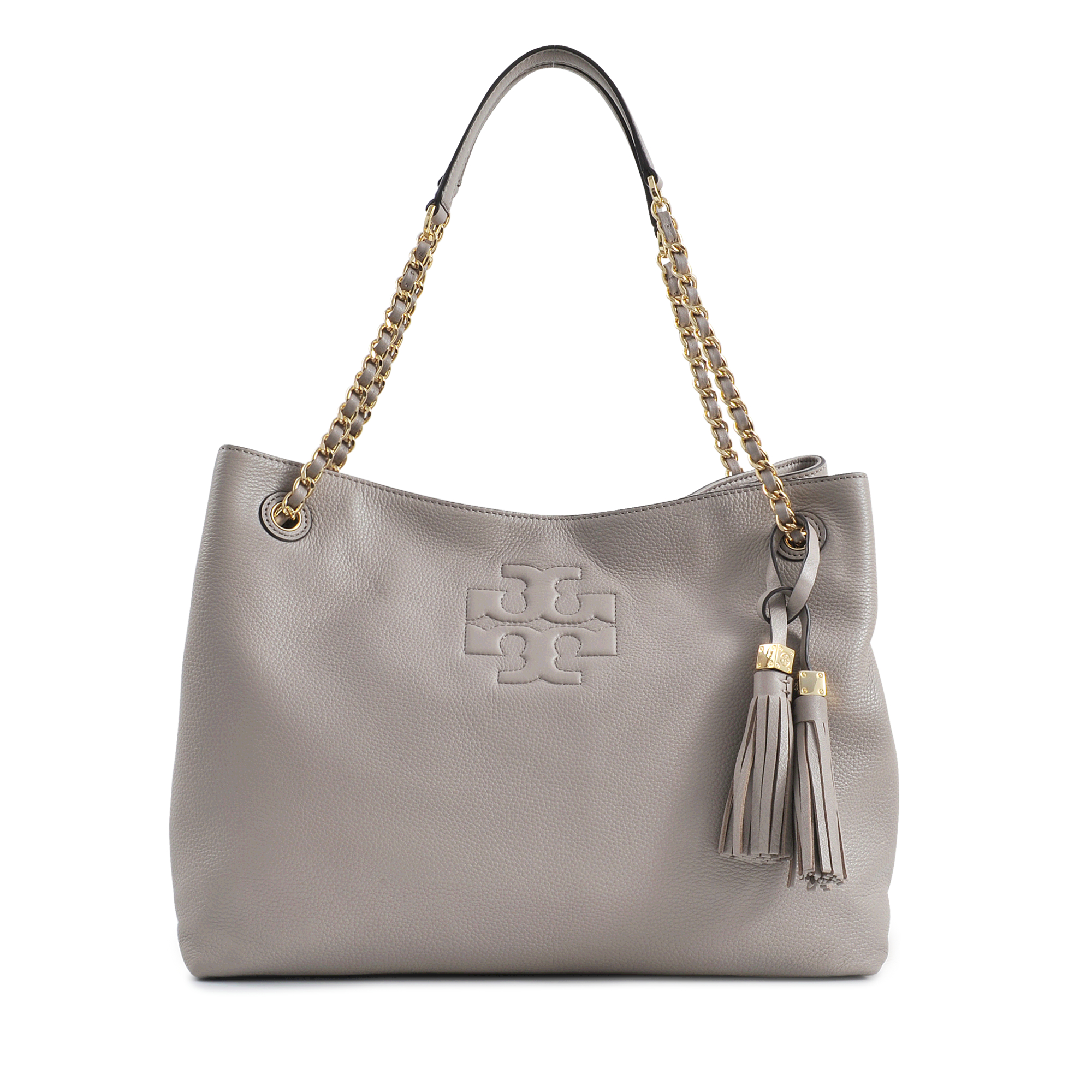 Tory Burch Thea Chain Shoulder Slouchy Tote in Gray | Lyst