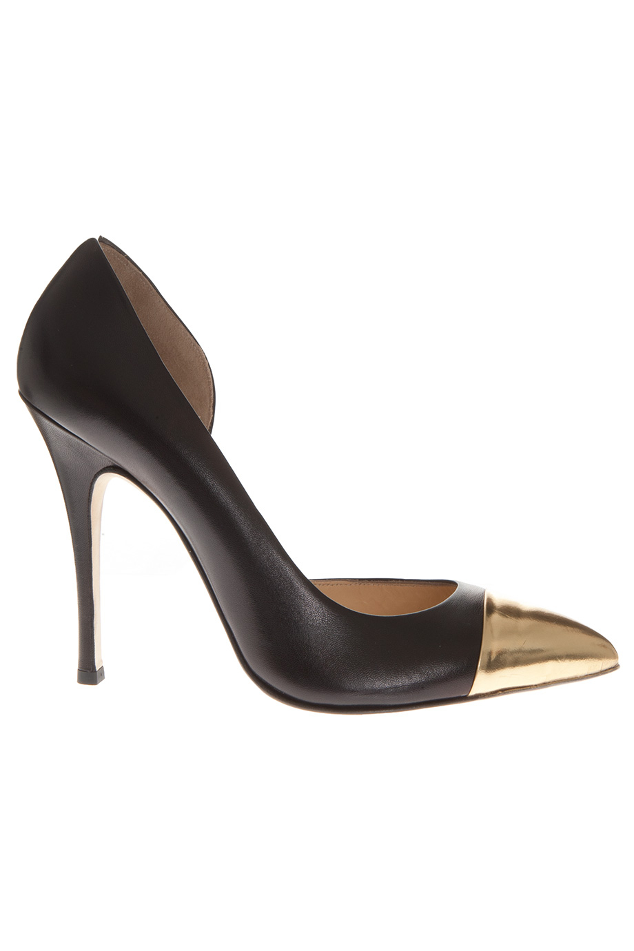 Gold Toe Cap Pointed Court Shoes Gold Toe Cap Pointed Court Shoes