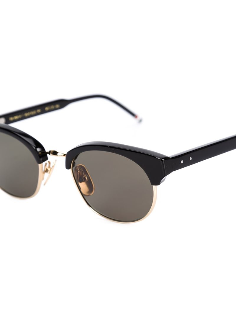 Lyst Thom Browne Half Rim Sunglasses in Black for Men