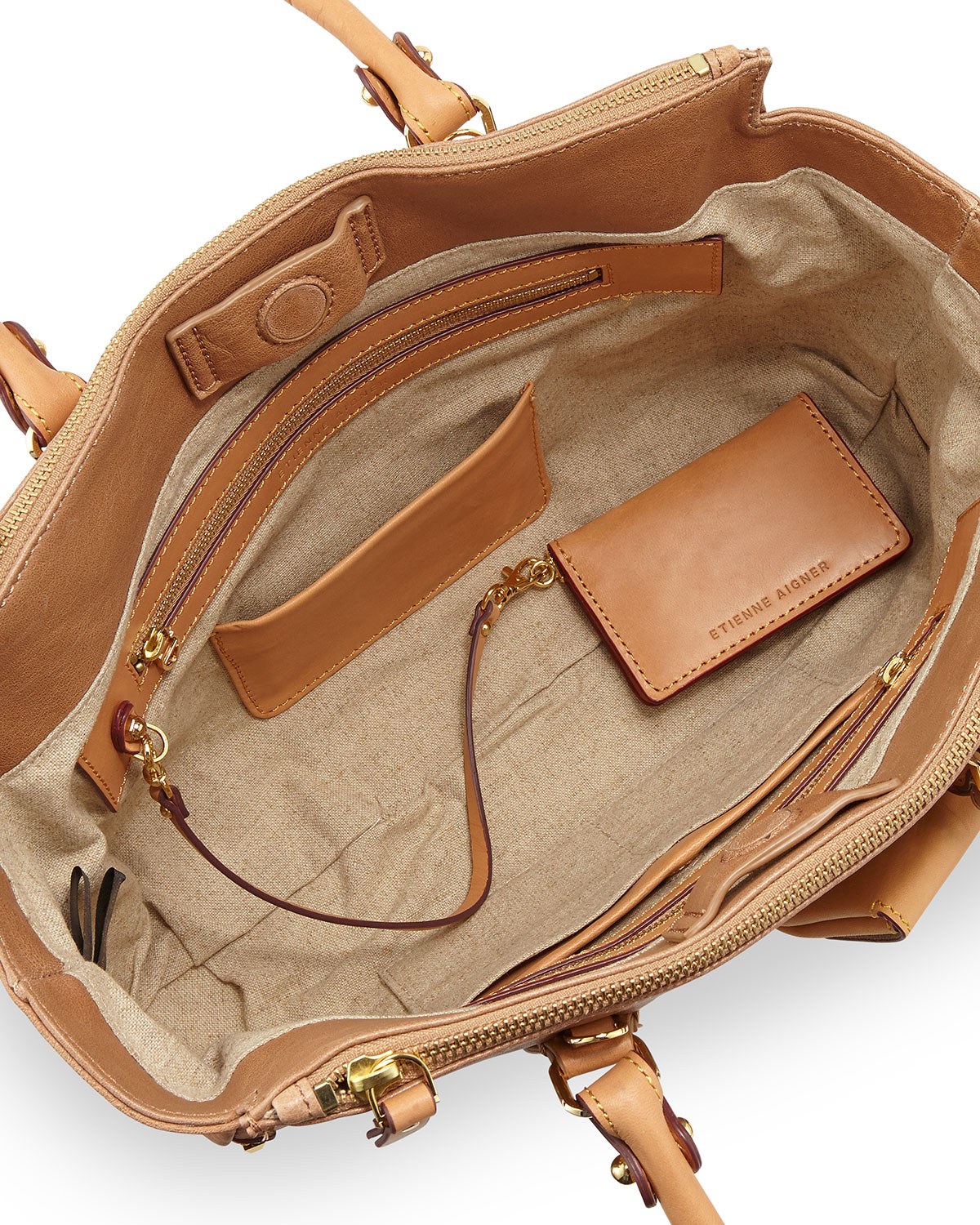 Lyst Etienne Aigner Daily Distressed Leather Medium Satchel Bag In Gallery