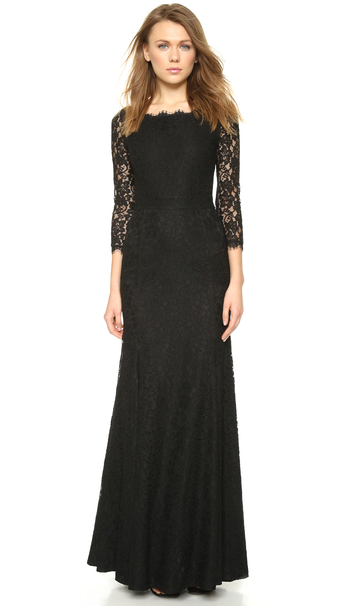 Diane von Furstenberg Zarita Lace Gown Black Lyst