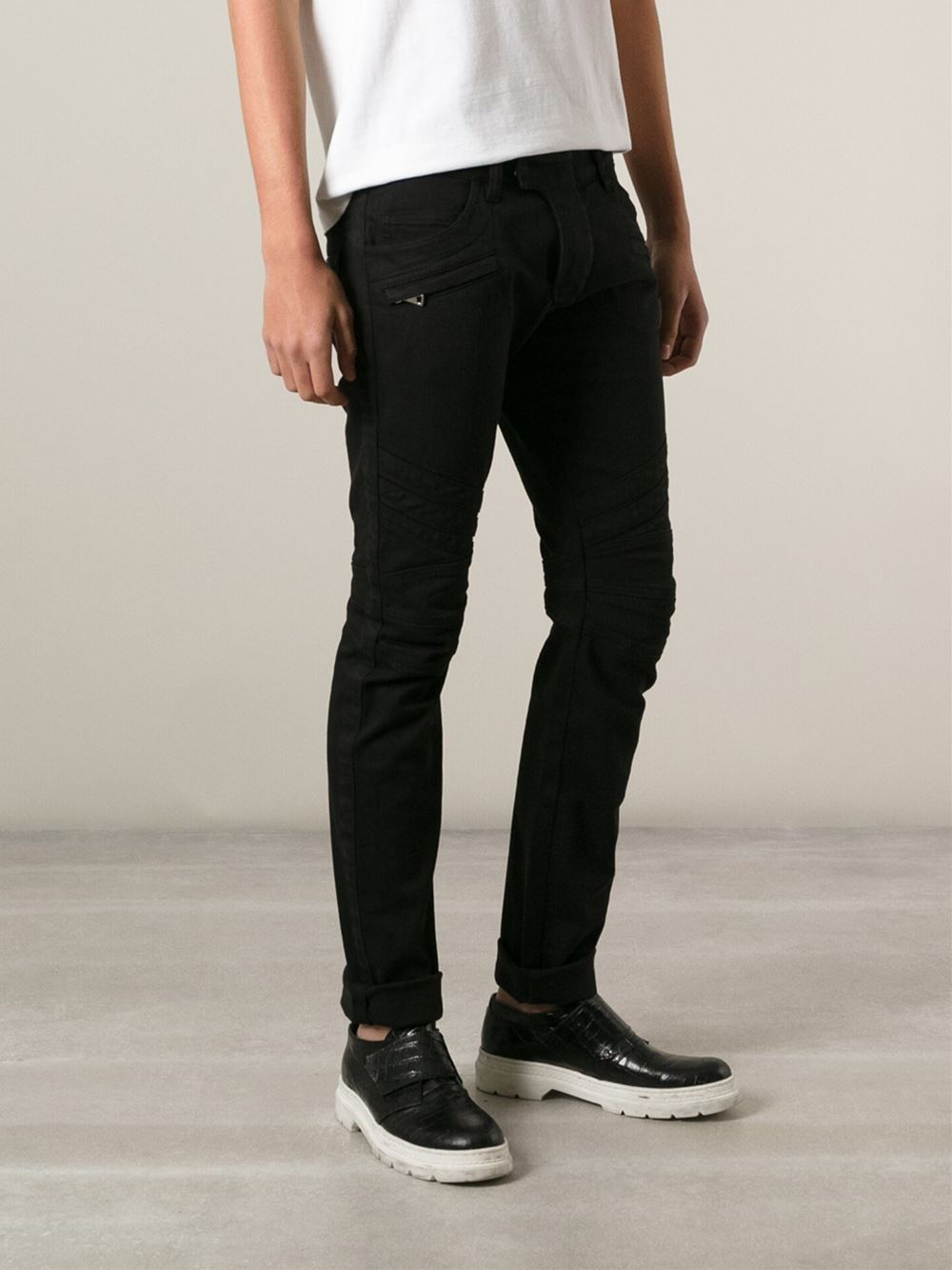 balmain black skinny jeans