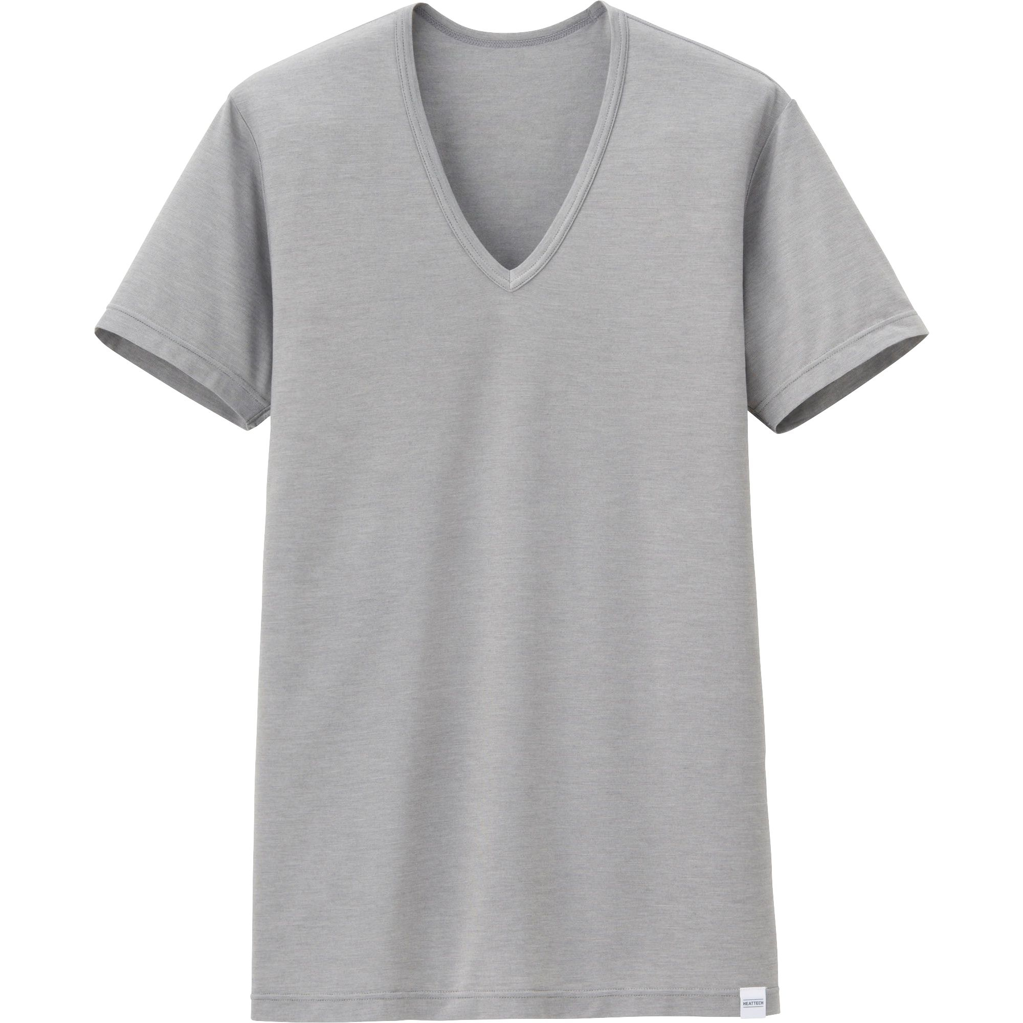 Uniqlo Heattech Short Sleeve V-neck T-shirt in Gray for Men | Lyst