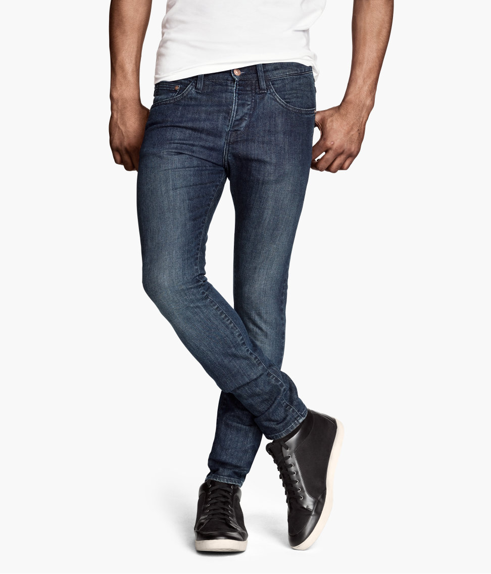 H&m Skinny Low Jeans in Blue for Men (Dark denim blue) | Lyst