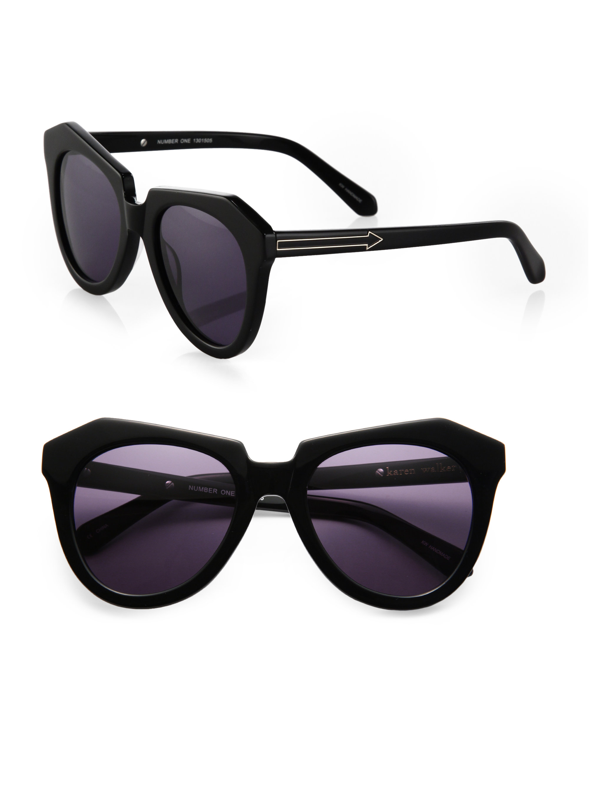 Karen walker Number One Plastic Sunglasses in Black Lyst