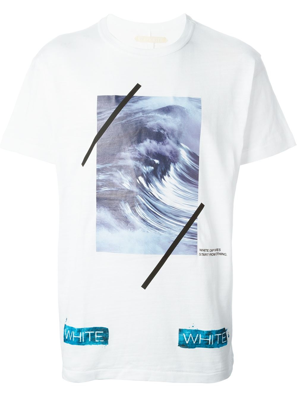 Transportere Mild royalty Off-White c/o Virgil Abloh Wave-Print T-Shirt in White for Men - Lyst