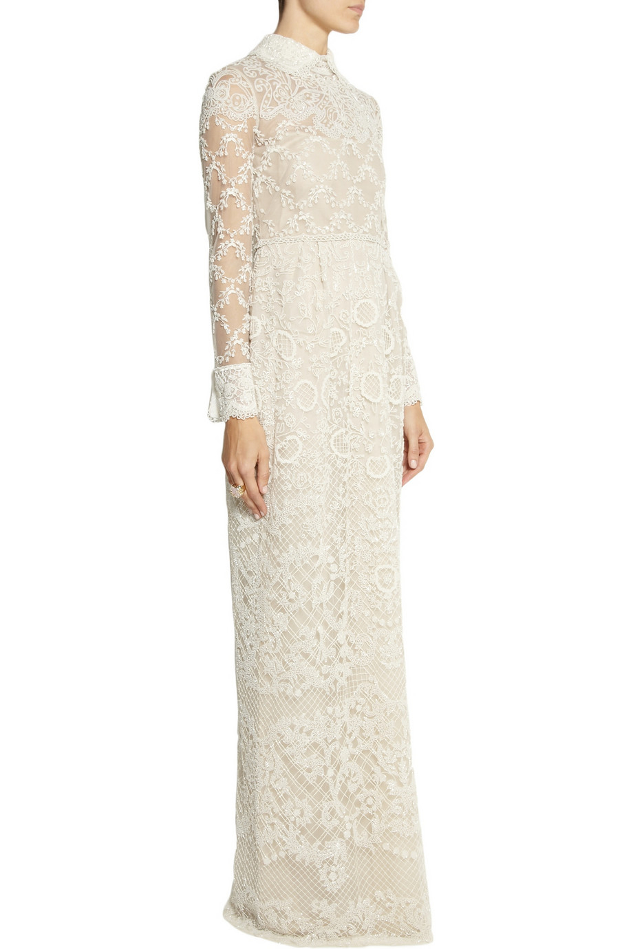 Valentino Beaded Tulle Gown in Ivory (Natural) - Lyst