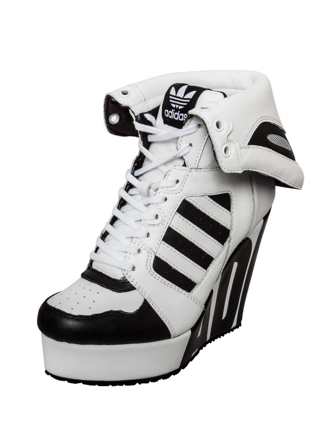 Jeremy scott for adidas Streetball Platform Logo Wedge White/Black in ...