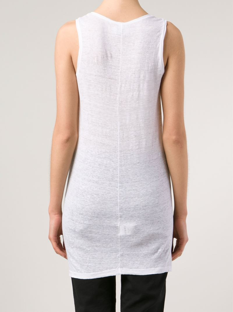 Transit Long Semi Sheer Tank Top in White Lyst