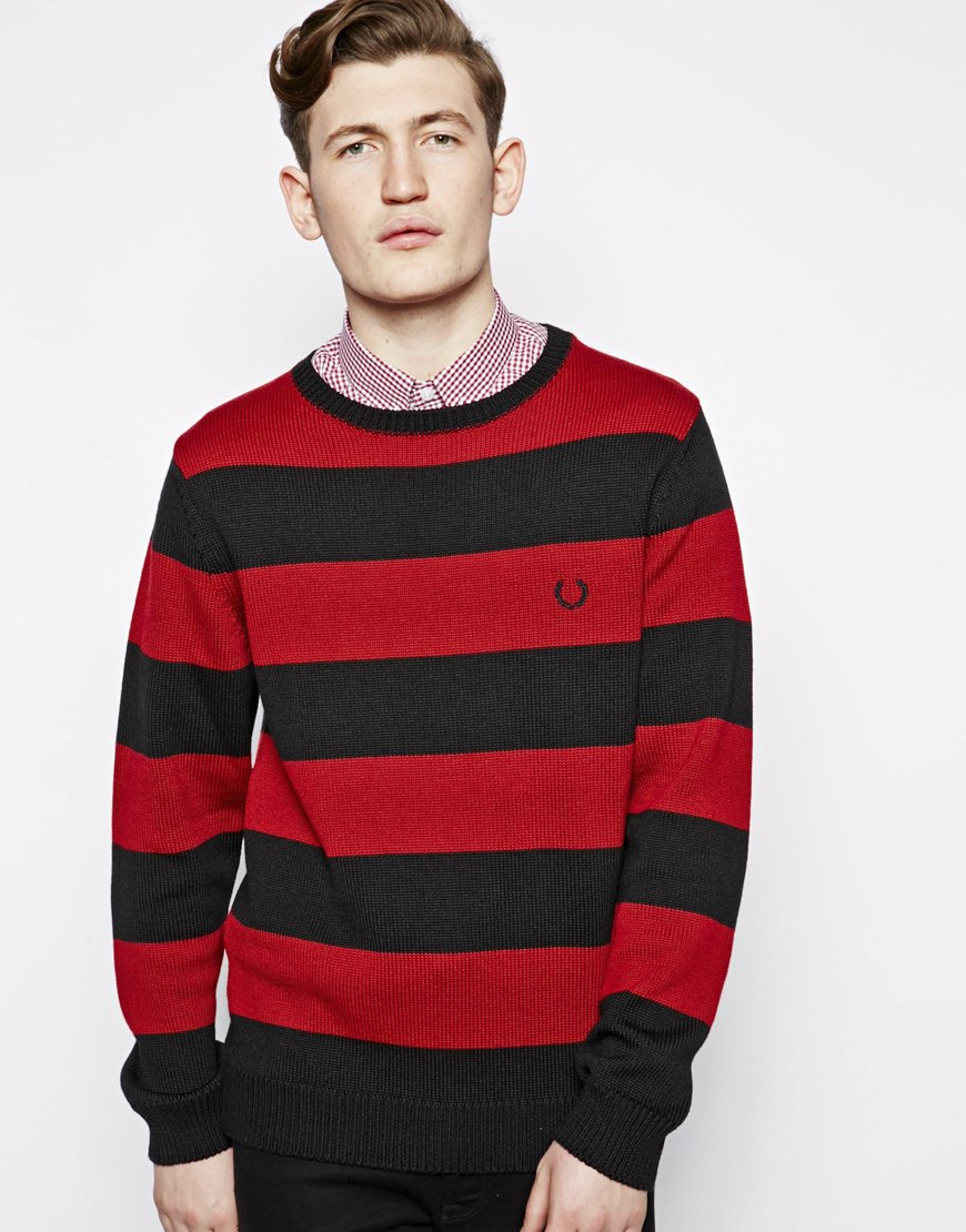 fred perry striped jumper