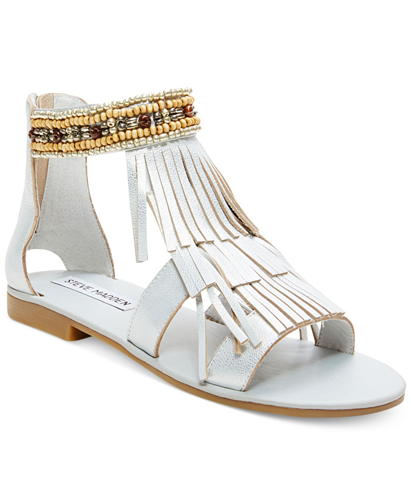 steve madden flat sandals white