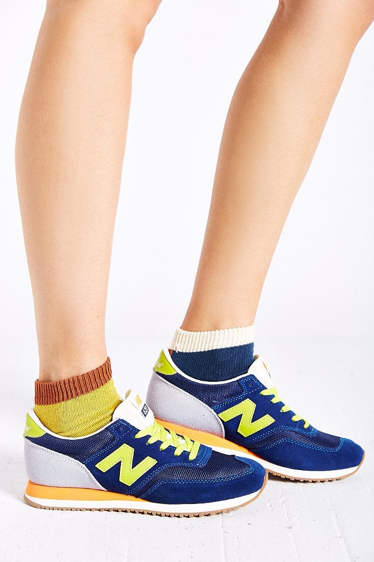 new balance 620 navy & yellow suede mesh trainers