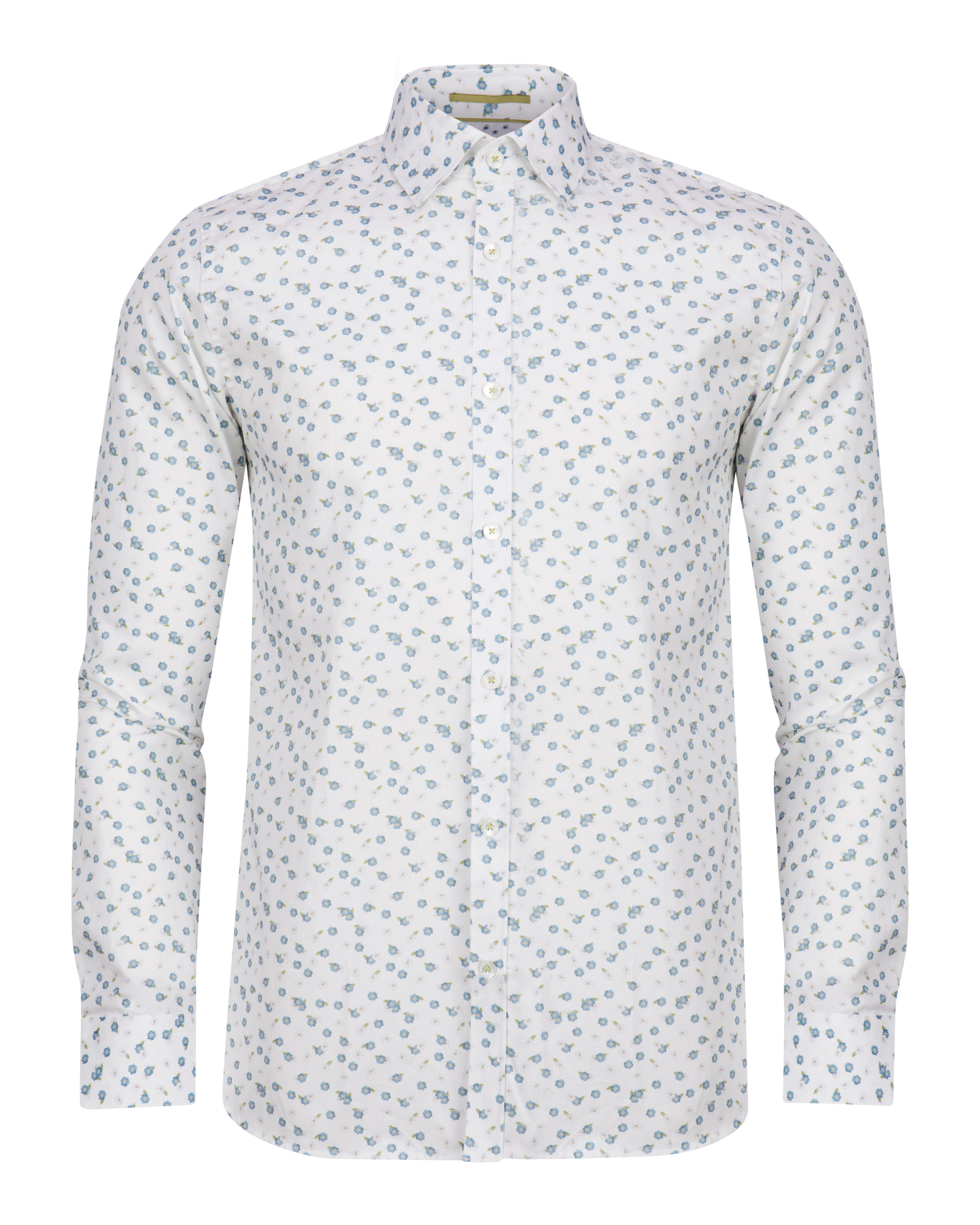Ted Baker Exotiq Floral Print Shirt Classic Fit In White For Men