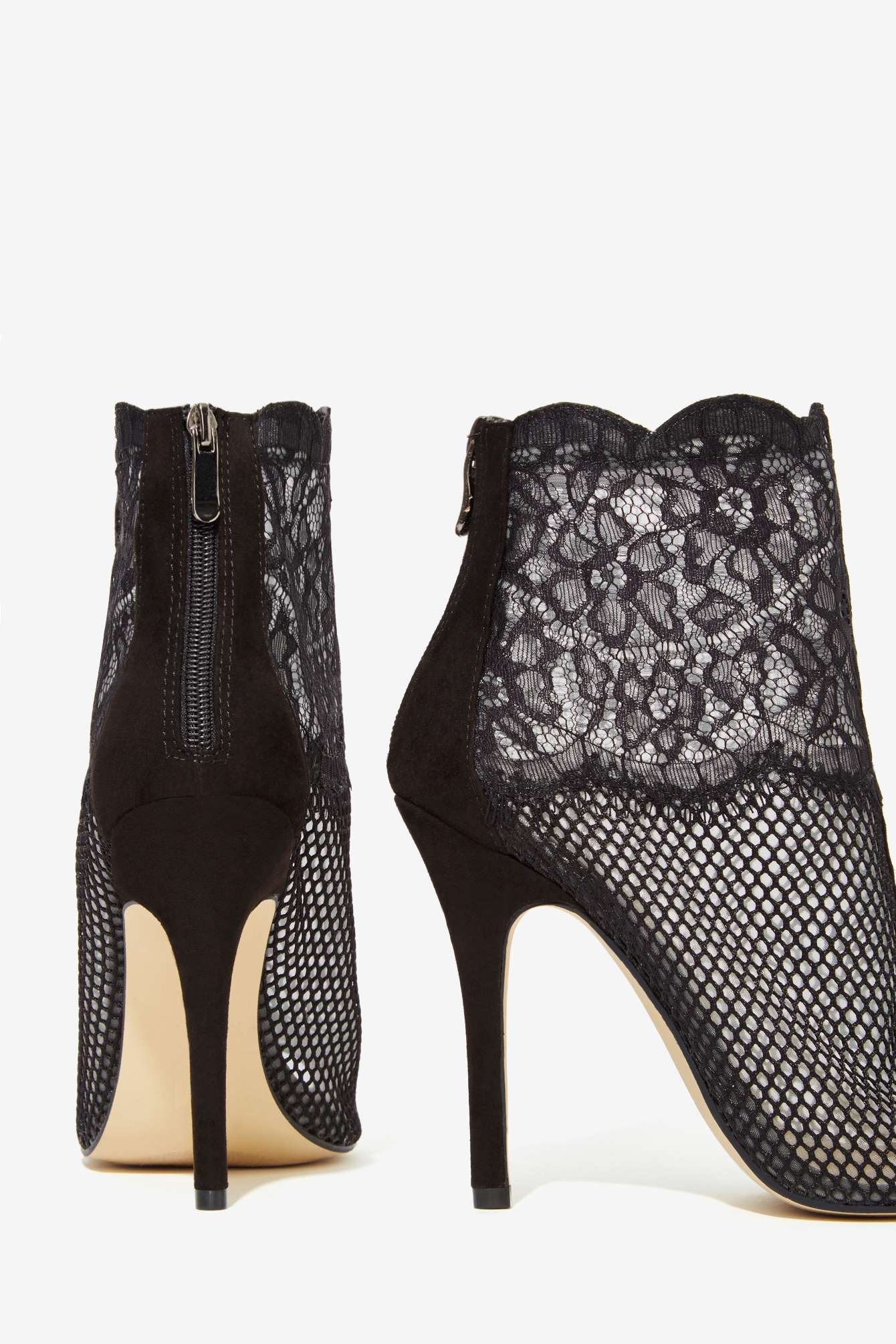 lace high heel booties