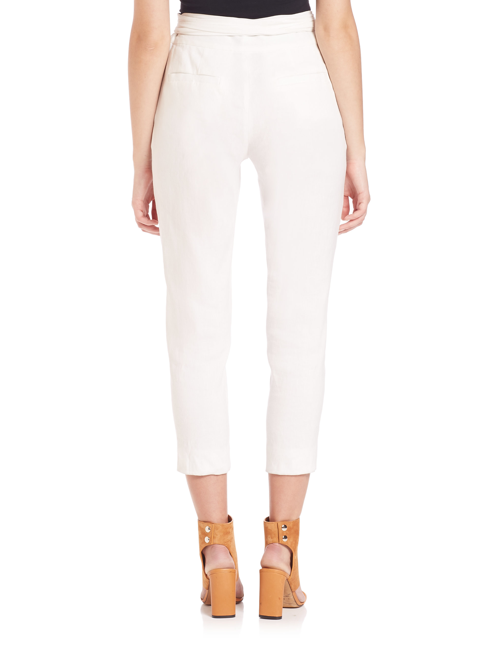 linen cropped pants