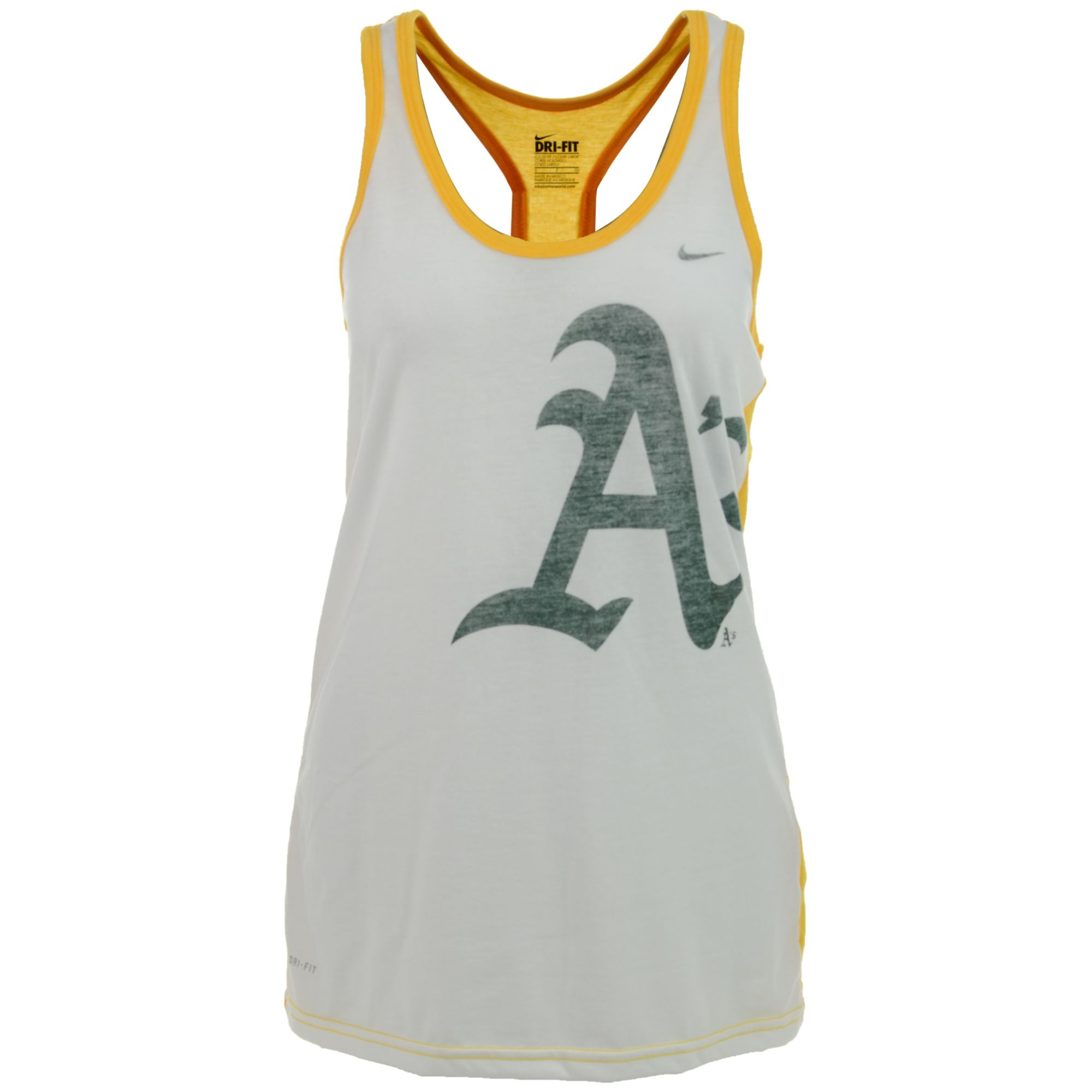 Nike Womens Oakland Athletics Loose Drifit Tank Top in Yellow Lyst