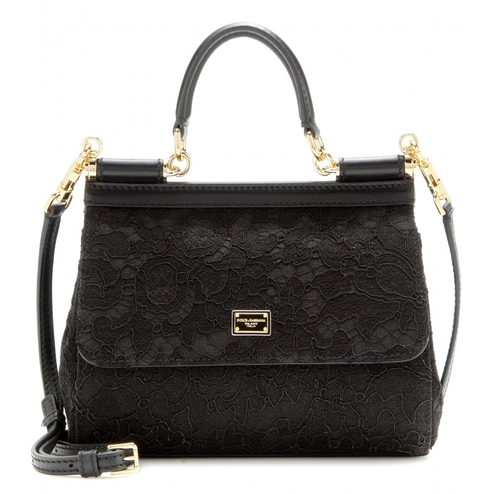 Dolce & Gabbana Mini Miss Sicily Lace Shoulder Bag in Black (nero made ...