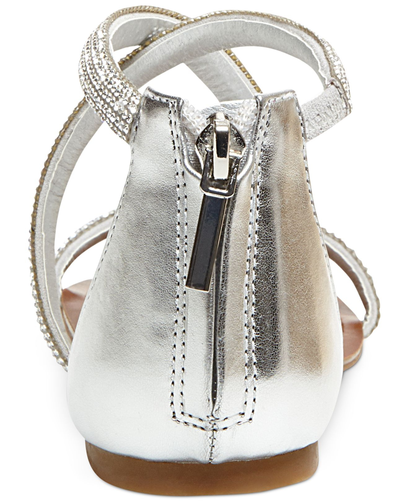 steve madden silver sandals flat