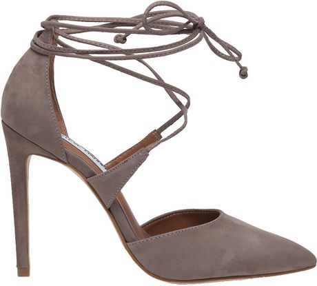 Steve madden Raela Suede Ankle-Wrap Pumps in Brown (Taupe Suede) Steve madden Raela Suede Ankle-Wrap Pumps in Brown (Taupe Suede)