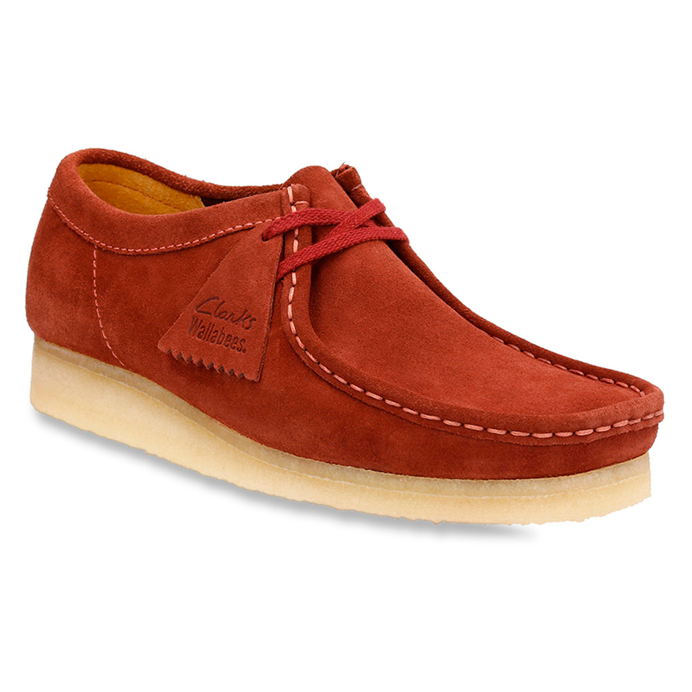 Clarks Wallabee Suede Chukka Boots in Red for Men - Lyst