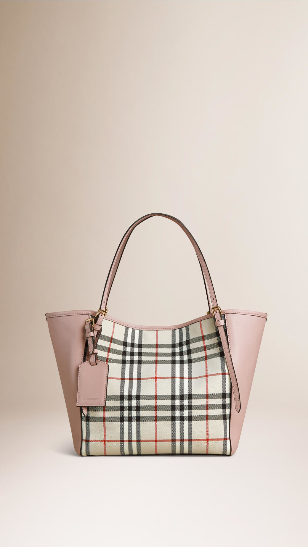 burberry small canter in horseferry check and leather