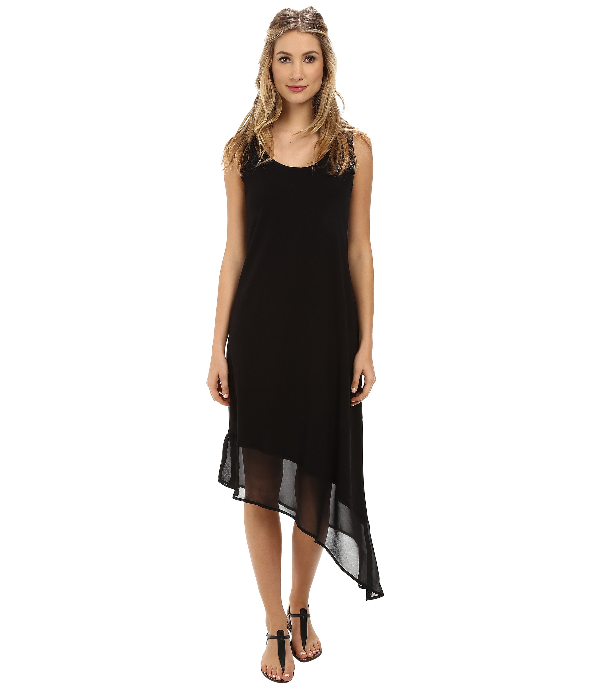 Tommy bahama Knit & Chiffon Covers Scoop Neck HighLow Tea Length Cover