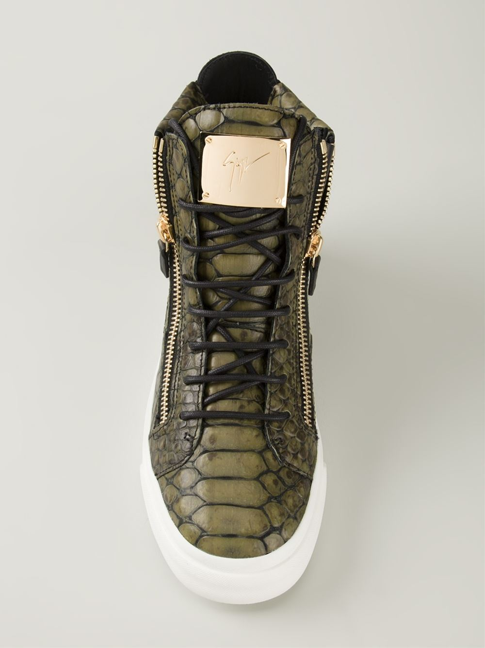 Giuseppe Zanotti Croc-Embossed Leather High-Top Sneakers in Green for Men -  Lyst