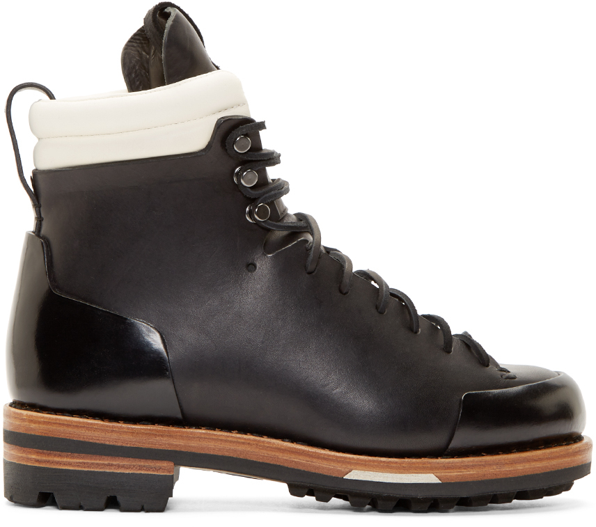 black flat hiker boots