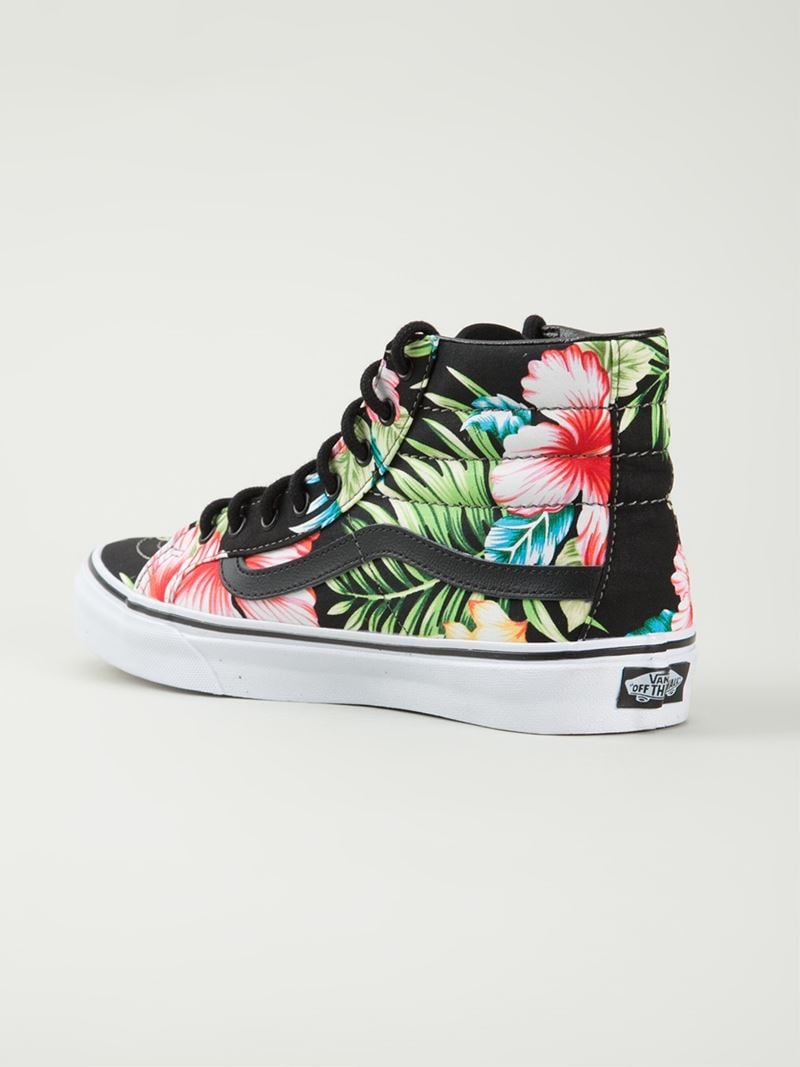 Vans Hawaiian Floral Sk-8 Hi Slim Sneakers in Black - Lyst